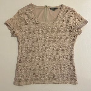 Tan lace T shirt